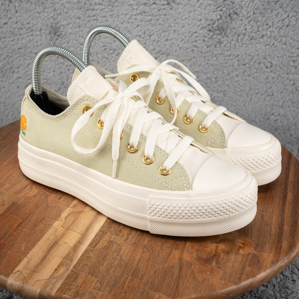 Converse All Star Lift Platform Low Sneaker Womens‎ Sz 6.5 Yellow Canvas Y2K